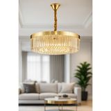 Avizemoda Desina 60 Cm'Lik Kristal Tabut Taşlı Salon Oturma Odası Lüks Avize - GOLD Kaplama - 13