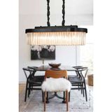 Avizemoda Desina 70x30'luk Kristal Taşlı Lüks Yemek Masası Üstü Avize - (siyah) - 6