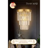 Avizemoda Desina Kristal Taşlı Lüks PİLLİ KUMANDALI Aplik - (Sarı-yaldız)