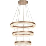 Avizemoda Estilo 3 Katlı Dimmer Kumandalı 3 Renk Ledli (Sarı-Beyaz-Gün Işığı) Modern Akrilik Avize - Brown - Bronz