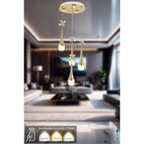 Avizemoda Lale 4'lü Power Ledli Kumandalı Modern Lüks Sarkıt Avize, 3 Renk: Sarı-beyaz-gün Işığı - Gold