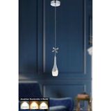 Avizemoda Lale Tekli Ledli Modern Lüks Sarkıt Avize (3 RENK LED; SARI - BEYAZ - GÜN İŞIĞI) - Krom - 1