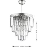 Avizemoda Linsa 35 Cm'lik Gümüş Renk Kristal Taşlı Lüks Avize Metal Malzemeli Şık Tasarım