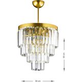 Avizemoda Linsa 35 Cm'lik Kristal Cam Taşlı Lüks Avize - (Sarı Yaldız) - Renkli
