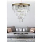 Avizemoda Linsa 45 Cm Lik Kristal Cam Taşlı Lüks Avize (ESKİTME BOYALI) - Eskitme