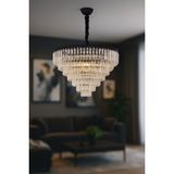 Avizemoda Linsa 65 Cm'lik Kristal Cam Taşlı Lüks Avize - (Siyah) - 8