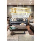 Avizemoda Lora Kristal Cam Taşlı Lüks Yemek Masası Üstü Avize - (SARI YALDIZ) - Sarı - 6
