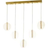 Avizemoda Lovena 5'Li Ledli Dim Kumandalı Modern Yemek Masası Üstü Avize 3 Renk Led; Sarı-Beyaz-Gün ışığı-GOLD