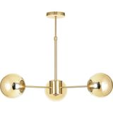 Avizemoda Miya 3 lü Bal Camlı Salon Oturma Odası Modern Sarkıt Avize - (Gold Kaplama)