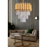 Avizemoda Palmira 35'lik Kristal Taşlı Lüks Avize - ( Sarı - Yaldız ) - Sarı Yaldız