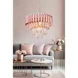Avizemoda Palmira 40 cm'lik Kristal Taşlı Salon Oturma Odası Lüks Avize - (Rose Gold)
