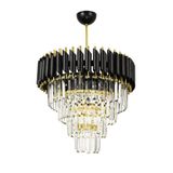 Avizemoda Palmira 45'lik Kristal Taşlı Lüks Avize - Siyah-gold