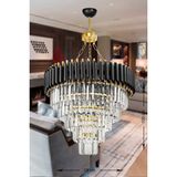 Avizemoda Palmira 55 Cm'lik Kristal Taşlı Lüks Avize 5'li - (siyah-gold) - Altın