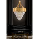 Avizemoda Palmira 55'lik Kristal Taşlı Lüks Avize - (sarı-yaldız) - Sarı Yaldız
