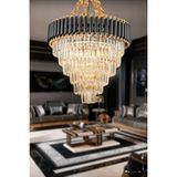 Avizemoda Palmira 60 Cm'lik Kristal Taşlı Lüks Avize 6'lı - (siyah-gold) - Siyah - Gold