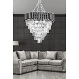 Avizemoda Palmira 60 Cm'lik Kristal Taşlı Lüks Avize 6'lı - (siyah-krom) - Gümüş - Siyah