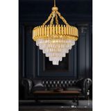 Avizemoda Palmira 60 cm'lik Kristal Taşlı Lüks Avize - (sarı-yaldız renk) - Sarı Yaldız