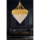 Avizemoda Palmira 60 cm'lik Kristal Taşlı Lüks Avize - (sarı-yaldız renk)
