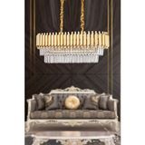 Avizemoda Palmira 75x35 Lik Kristal Taşlı Lüks Avize - (Sarı-Yaldız)