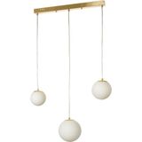 Avizemoda Pigaro 3 lü Yemek Masası Üstü Beyaz Renk Camlı Modern Sarkıt Avize - (Gold Kaplama)
