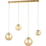 Avizemoda Pigaro 4 lü Yemek Masası Üstü Bal Renk Camlı Modern Sarkıt Avize - (Gold Kaplama)