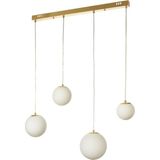 Avizemoda Pigaro 4 lü Yemek Masası Üstü Beyaz Renk Camlı Modern Sarkıt Avize - (Gold Kaplama)