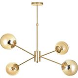 Avizemoda Pinza 4 lü Bal Camlı Salon Oturma Odası Modern Kollu Avize - (Gold Kaplama)