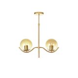 Avizemoda Ranya 2 li Bal Camlı Salon Oturma Odası Modern Avize - (Gold Kaplama)