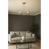 Avizemoda Ranya 2 li Füme Camlı Salon Oturma Odası Modern Avize - (Krom Kaplama)