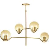 Avizemoda Ranya 4 lü Bal Camlı Salon Oturma Odası Modern Kollu Avize - (Gold Kaplama)