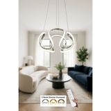 Avizemoda Rumi 35 cm Dimmer Kumandalı 3 Renk Ledli (Sarı-Beyaz-Gün Işığı) Modern Sarkıt Avize - Krom - 1