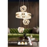 Avizemoda Savona 3 Lü Dimmer Kumandalı 3 Renk Ledli (SARI-BEYAZ-GÜN IŞIĞI) Modern Akrilik Avize -gold - 4