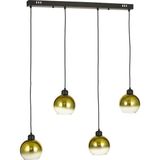 Avizemoda Side 4 lü Yemek Masası Üstü Gold Camlı Modern Sarkıt Avize - (Siyah Kasa)