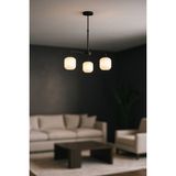 Avizemoda Siena 3 lü Beyaz Camlı Salon Oturma Odası Modern Sarkıt Avize - (Siyah)
