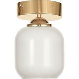 Avizemoda Siena Tekli Plafonyer Beyaz Camlı Salon Oturma Odası Modern Avize - (Gold Kaplama) - 1