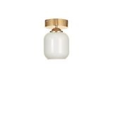 Avizemoda Siena Tekli Plafonyer Beyaz Camlı Salon Oturma Odası Modern Avize - (Gold Kaplama)