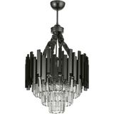 Avizemoda Sima 40 Cm'lik Kristal Cam Taşlı Lüks Avize - (Siyah Renk)