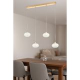 Avizemoda Vanna 4 lü Yemek Masası Üstü Beyaz Camlı Modern Sarkıt Avize - (Gold Kaplama)