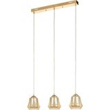 Avizemoda Venita 3 lü Yemek Masası Üstü Bal+Beyaz Çift Camlı Modern Sarkıt Avize - (Gold Kaplama)