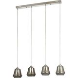 Avizemoda Venita 4 lü Yemek Masası Üstü Füme+Beyaz Çift Camlı Modern Sarkıt Avize - (Krom Kaplama)