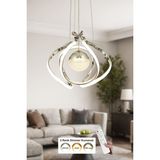 Avizemoda Vira Tekli Dimmer Kumandalı 3 Renk Ledli (Sarı-Beyaz-Gün Işığı) Modern Sarkıt Avize - Krom - 2