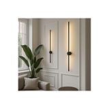 Avizen Lighting Project Modern Dekoratif Led Duvar Aplik Uzun Çubuk Led Tekli 80 Cm Günışığı Siyah 1 Adet