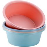 AVLA 4 Paket Yuvarlak Plastik Lavabo, 5 Quart İstiflenebilir Kamp Tabağı, Taşınabilir Sebze Meyve Tabağı Küveti, Yüz Temizliği için PP Küçük Çok Amaçlı Küvet, Ev Mutfak Lavabo Dış Mekan İç Mekan