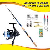 Avlivari 20 Parça 270 Cm Ecco 4000'Lik Olta Makinası Tam Takım Hobby Olta Seti