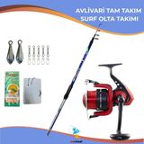 Avlivarı Bauer Ares 420 cm 100-200 gr Surf Olta Kamışı + Bauer Surya 7000 Olta Makinesi Tam Set – Kıyıdan Uzak Atış Profesyonel Olta Takımı - Çok Renkli