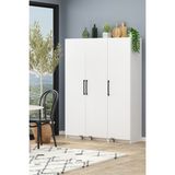 AVM Park Erzak Dolabı 180 cm 3 Kapaklı Banyo Kiler Dolabı Çok Amaçlı Dolap - Beyaz