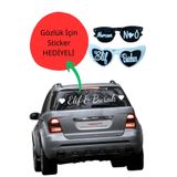 AVMmarketim Gözlük Yazısı Hediyeli Gelin Arabası İçin Yazı Sticker Gelin Arabası Süsü İsme Özel Etiket