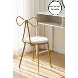 Avmpark Fiorelle Fiyonk Sandalye Makyaj Sandalyesi Çalışma Masası Sandalyesi Ergonomik Tasarım Gold Sandalye