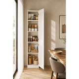Avmpark West 5 Raflı Çok Amaçlı Boy Dolabı Mutfak Banyo Balkon Kiler Düzenleyici Dolap Beyaz 210X50 cm