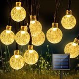 Avnerce Solar String Lights Dış Mekan 50 LED 24FT 8 Aydınlatma Modu, Su Geçirmez Güneş Enerjili Veranda Kristal Küre Işıkları Bahçe Avlu Sundurma Düğün Parti Dekoru için (Sıcak Beyaz)